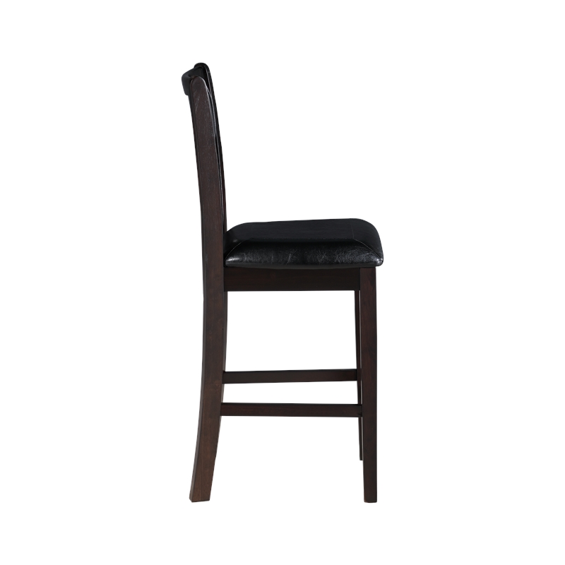 Pemberly Row Contemporary 5-Piece Transitional Wood Counter Set in Ebony