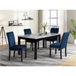 Pemberly Row Contemporary 5-Piece Faux Marble & Wood Counter Set in Blue