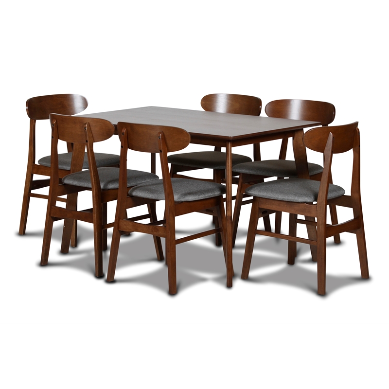 Pemberly Row Contemporary Dining Chair with Cushion- Set of 2- Dark Gray
