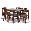 Pemberly Row Contemporary Dining Chair with Cushion- Set of 2- Dark Gray