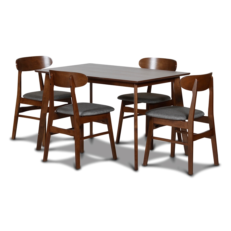 Pemberly Row Contemporary Dining Chair with Cushion- Set of 2- Dark Gray