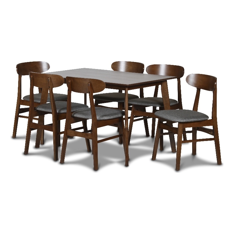 Pemberly Row Contemporary Dining Chair with Cushion- Set of 2- Dark Gray
