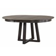 Pemberly Row 7-Pc Double X Pedestal Dining Set in Gray / Black Stone