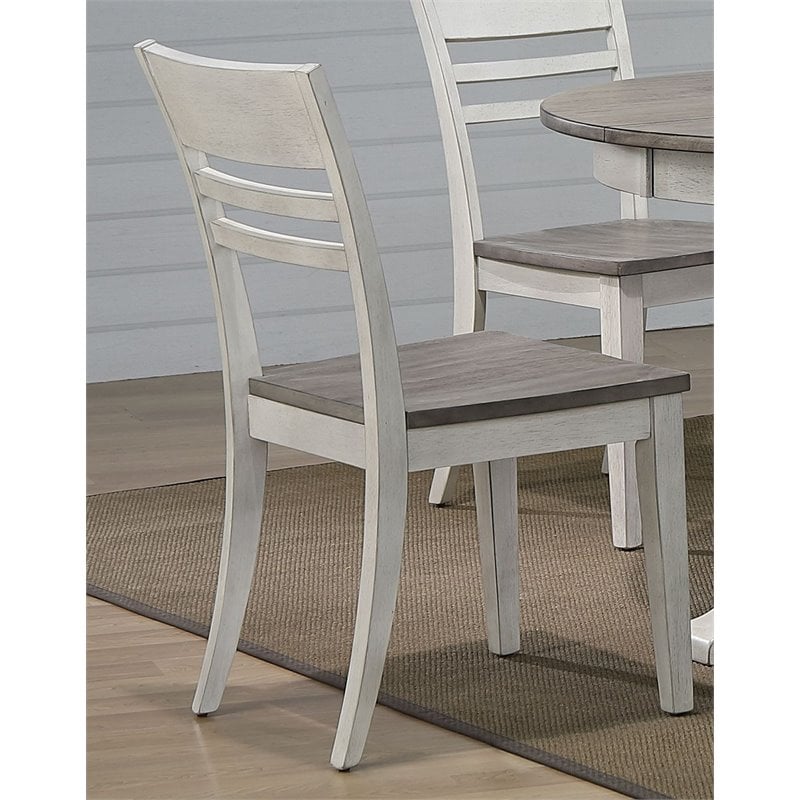 Pemberly Row Wood Side Chairs in Gray Ash / Stormy White (Set of 2)