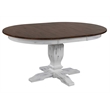 Pemberly Row Round Wood Dining Table in Cocoa Brown / Cotton White