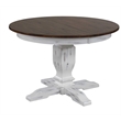 Pemberly Row Round Wood Dining Table in Cocoa Brown / Cotton White