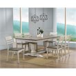 Pemberly Row 7-Pc Wood Pedestal Dining Set in Ash / Stormy White