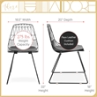 Pemberly Row Metal Dining Side Chair in Noir Black (Set of 2)