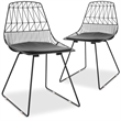 Pemberly Row Metal Dining Side Chair in Noir Black (Set of 2)