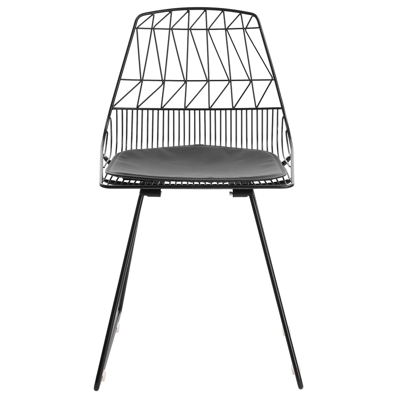 Pemberly Row Metal Dining Side Chair in Noir Black (Set of 2)