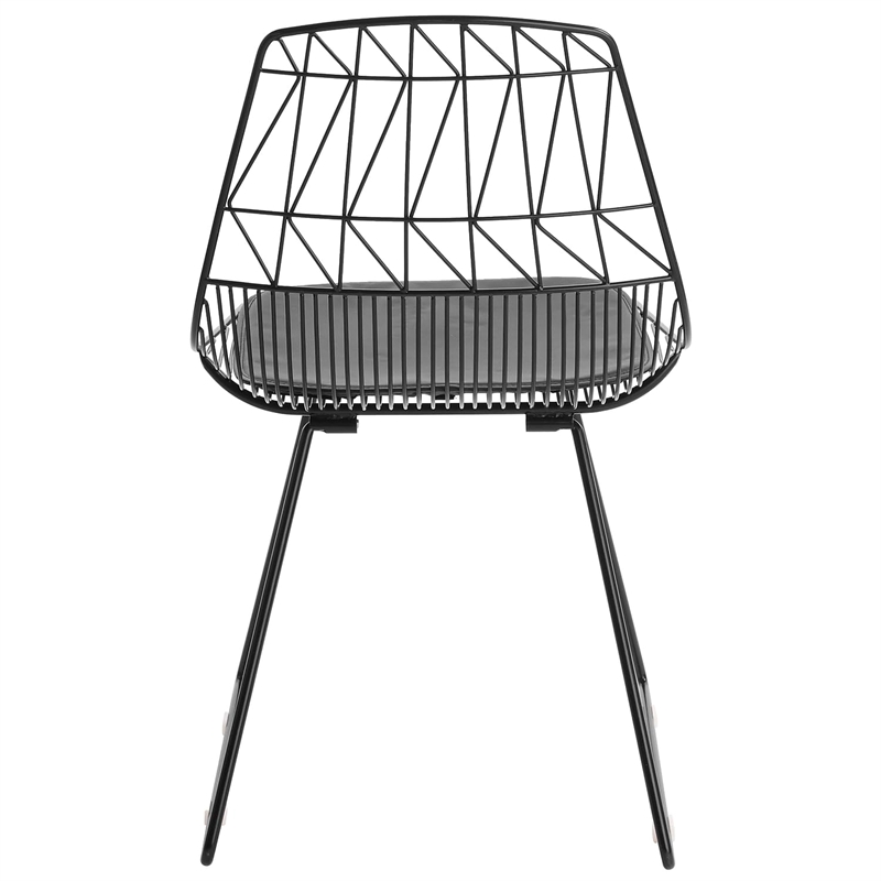 Pemberly Row Metal Dining Side Chair in Noir Black (Set of 2)