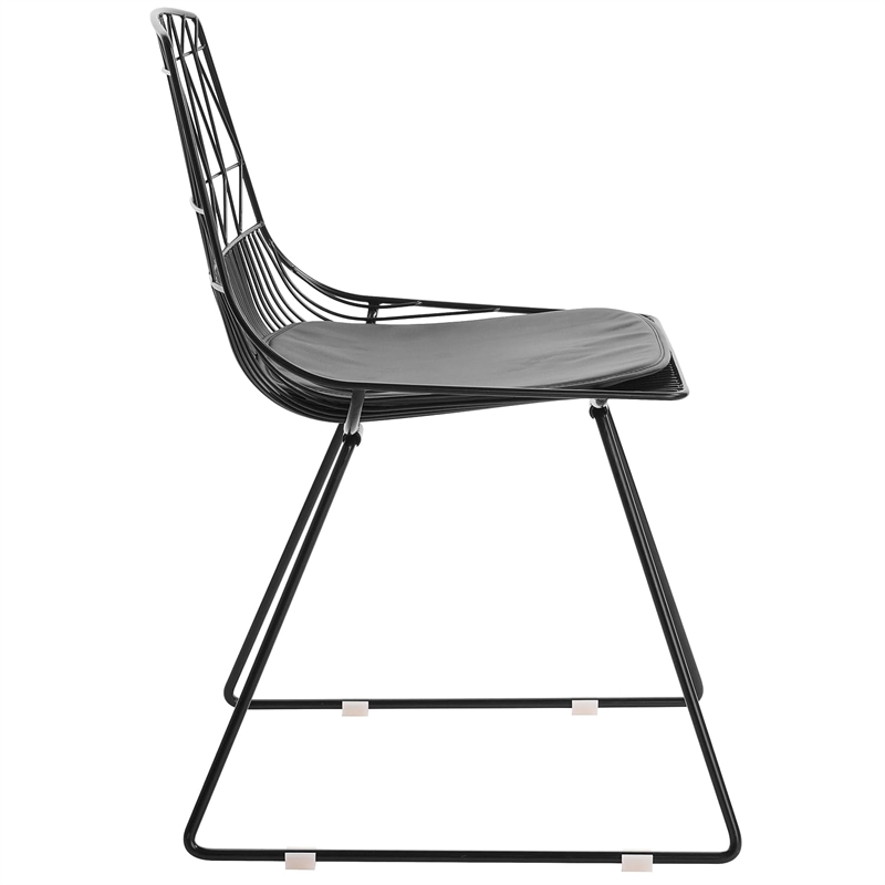 Pemberly Row Metal Dining Side Chair in Noir Black (Set of 2)