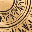 Pemberly Row Floral Designed Top & Cross-style Base Wood Coffee Table in Natural