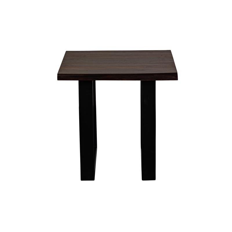 Pemberly Row Contemporary Solid Sheesham Wood End Table - Gray
