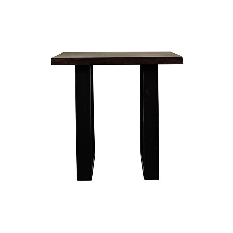 Pemberly Row Contemporary Solid Sheesham Wood End Table - Gray