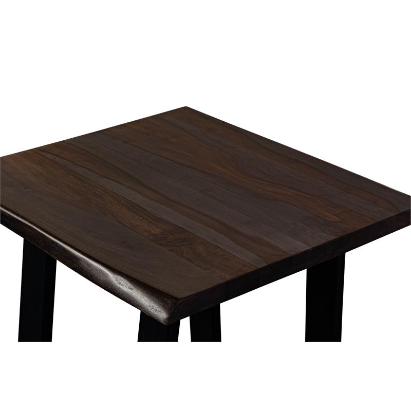 Pemberly Row Contemporary Solid Sheesham Wood End Table - Gray