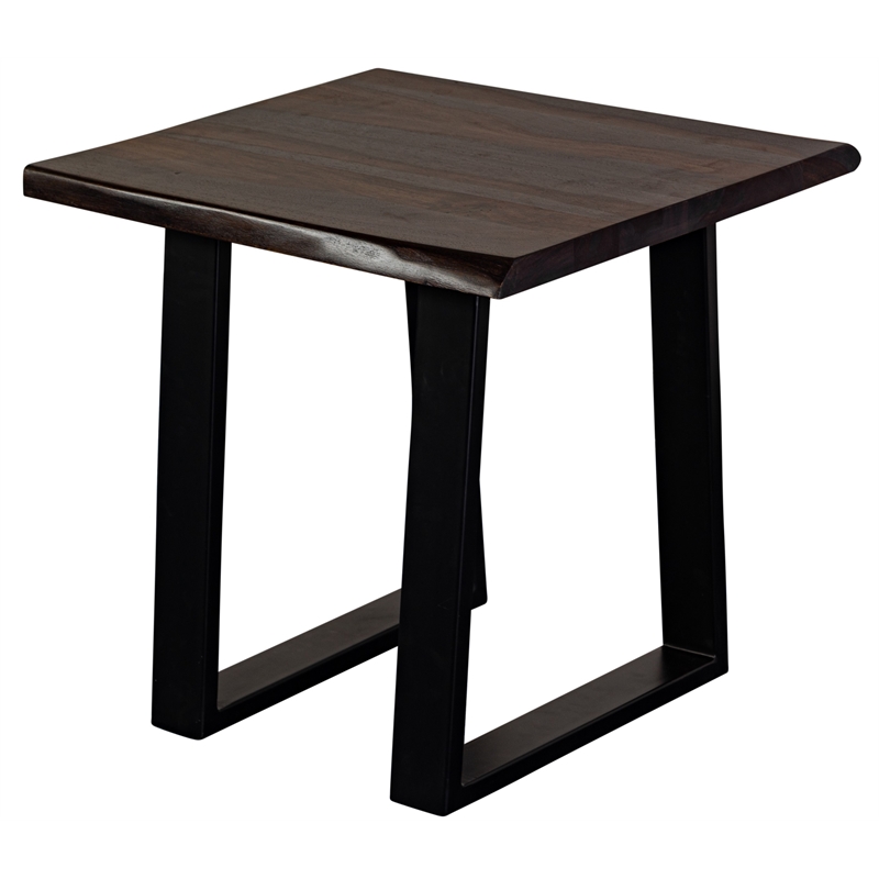 Pemberly Row Contemporary Solid Sheesham Wood End Table - Gray