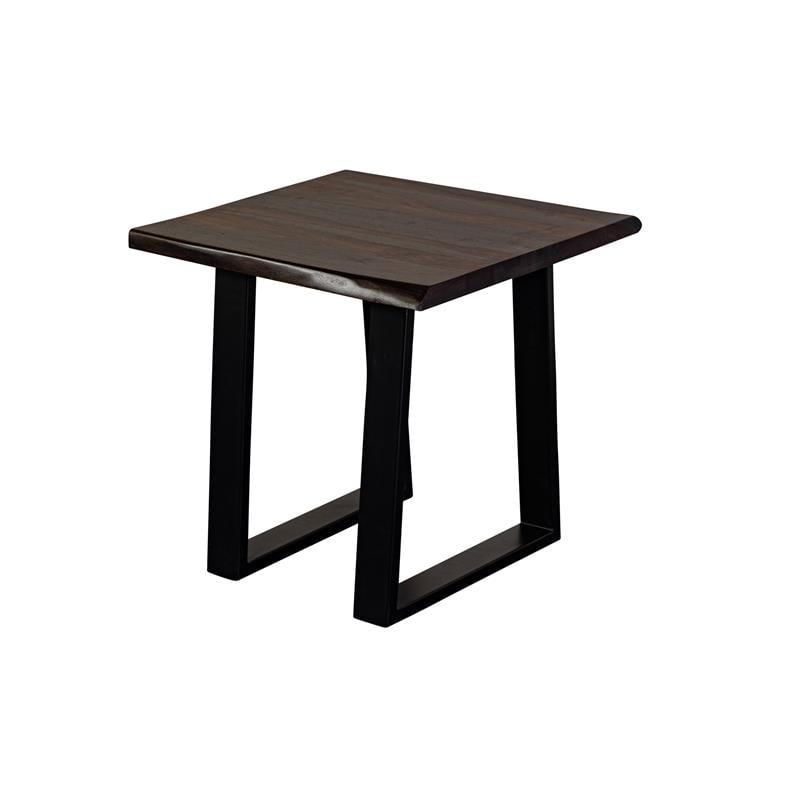 Pemberly Row Contemporary Solid Sheesham Wood End Table - Gray