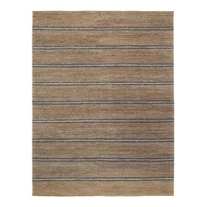 Pemberly Row Contemporary 108x144&quot Jute Cotton and Wool Area Rug in Navy