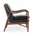 Pemberly Row Transitional Leather Club Chair in Black/Dark Brown