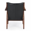 Pemberly Row Transitional Leather Club Chair in Black/Dark Brown
