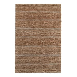 Pemberly Row 96x120&quot Transitional Jute Cotton and Wool Area Rug in Gray