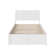 Pemberly Row Full Solid Wood Bed with Full Trundle and USB Charger in White