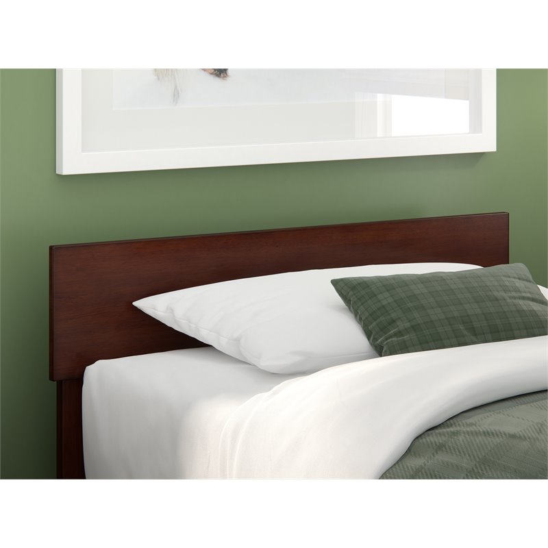 Pemberly Row Solid Wood Modern Twin Size Headboard in Walnut