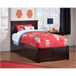 Pemberly Row Twin XL Solid Wood Bed with Twin XL Trundle in Espresso