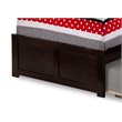 Pemberly Row Twin XL Solid Wood Bed with Twin XL Trundle in Espresso
