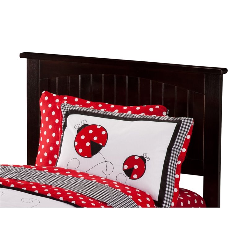 Pemberly Row Twin XL Solid Wood Bed with Twin XL Trundle in Espresso