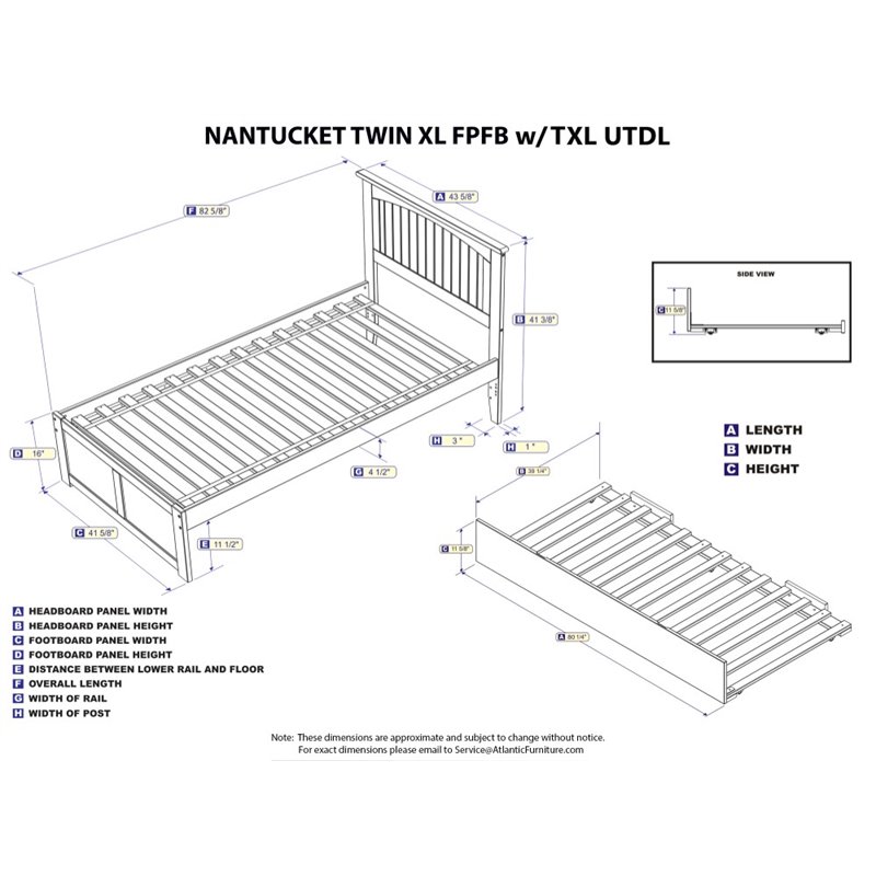 Pemberly Row Twin XL Solid Wood Bed with Twin XL Trundle in Espresso