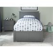 Pemberly Row Twin XL Solid Wood Bed with Twin XL Trundle in Gray