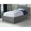 Pemberly Row Twin XL Solid Wood Bed with Twin XL Trundle in Gray