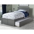 Pemberly Row Twin XL Solid Wood Bed with Twin XL Trundle in Gray