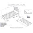 Pemberly Row Twin XL Solid Wood Bed with Twin XL Trundle in Gray