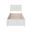 Pemberly Row Twin XL Solid Wood Bed with Twin XL Trundle in White
