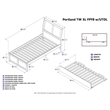 Pemberly Row Twin XL Solid Wood Bed with Twin XL Trundle in White