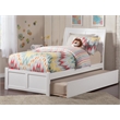 Pemberly Row Twin XL Solid Wood Bed with Twin XL Trundle in White