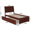 Pemberly Row Twin XL Solid Wood Bed with Twin XL Trundle in Walnut