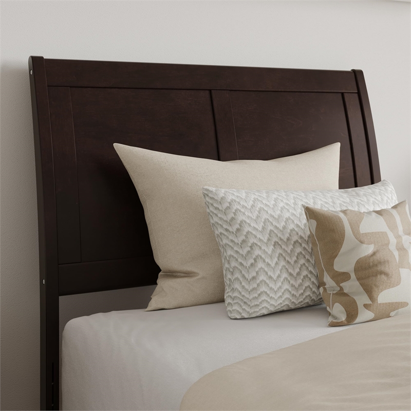 Pemberly Row Portland Twin XL Wood Platform Bed & Trundle in Espresso