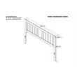 Pemberly Row Queen Spindle Solid Wood Headboard with USB Charger in Walnut