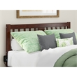Pemberly Row Queen Spindle Solid Wood Headboard with USB Charger in Walnut