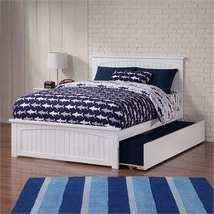Pemberly Row Wood Queen Bed with Matching Footboard in White
