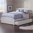 Pemberly Row Solid Wood Queen Bed and Footboard with Twin XL Trundle in White