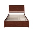 Pemberly Row Queen Solid Wood Bed with Twin XL Trundle in Walnut