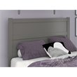 Pemberly Row Wood Full Headboard with USB Charging Station in Gray