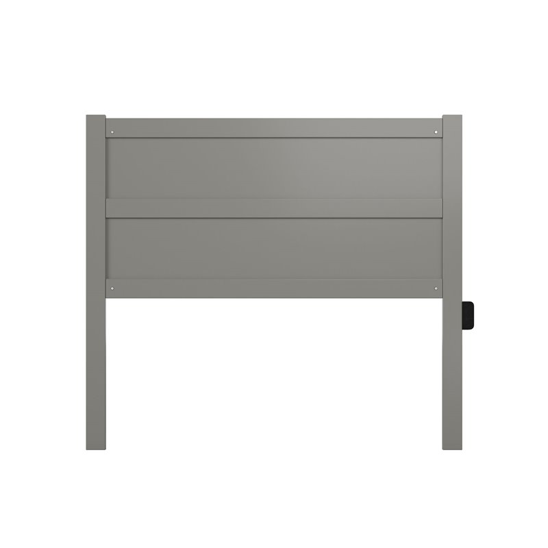 Pemberly Row Wood Full Headboard with USB Charging Station in Gray