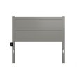 Pemberly Row Wood Full Headboard with USB Charging Station in Gray