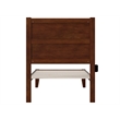 Pemberly Row Modern Solid Wood Twin XL Bed with USB Charger in Walnut
